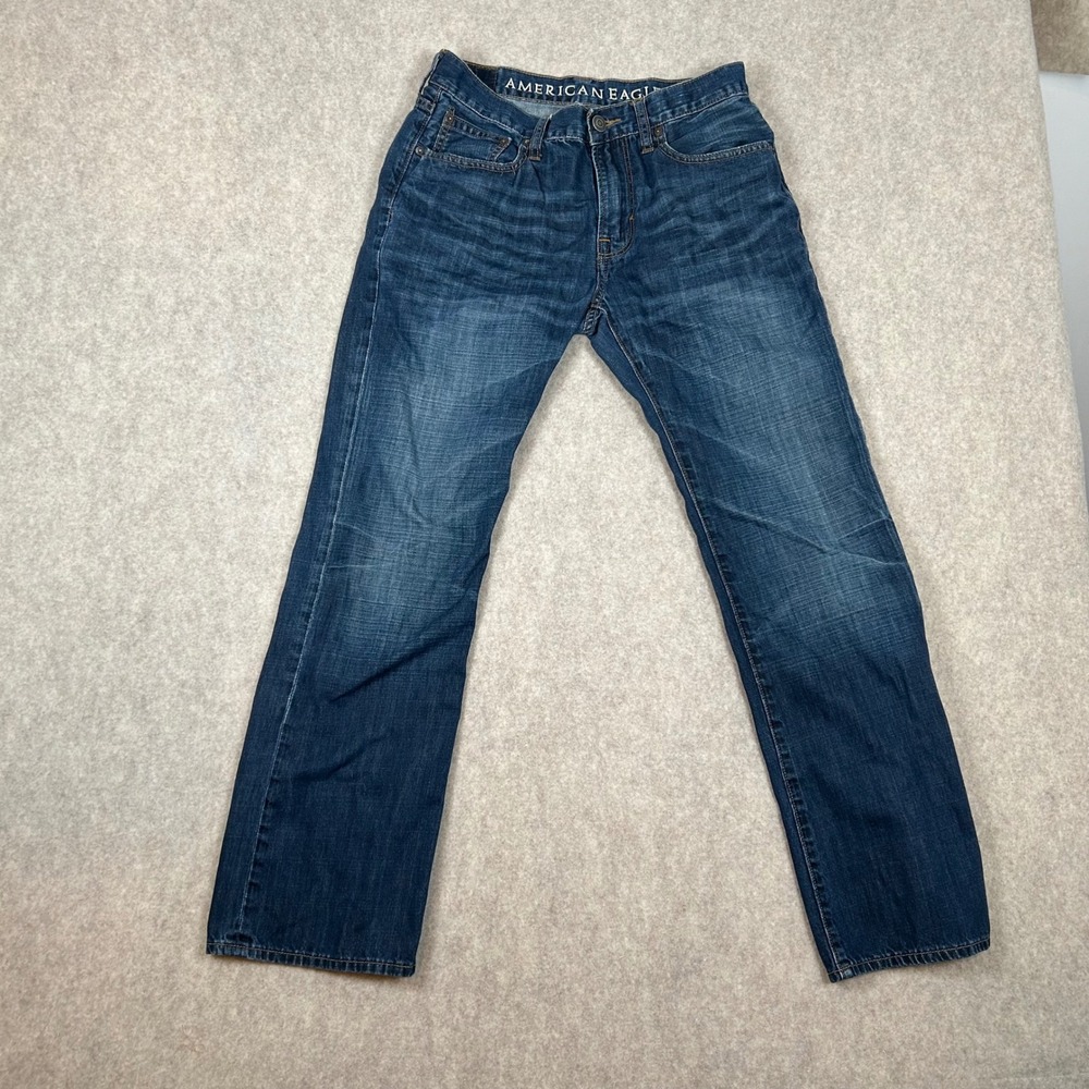 American Eagle Jeans Mens 32x30 Blue Good Straight Leg Dark Wash Denim